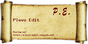 Plevo Edit névjegykártya